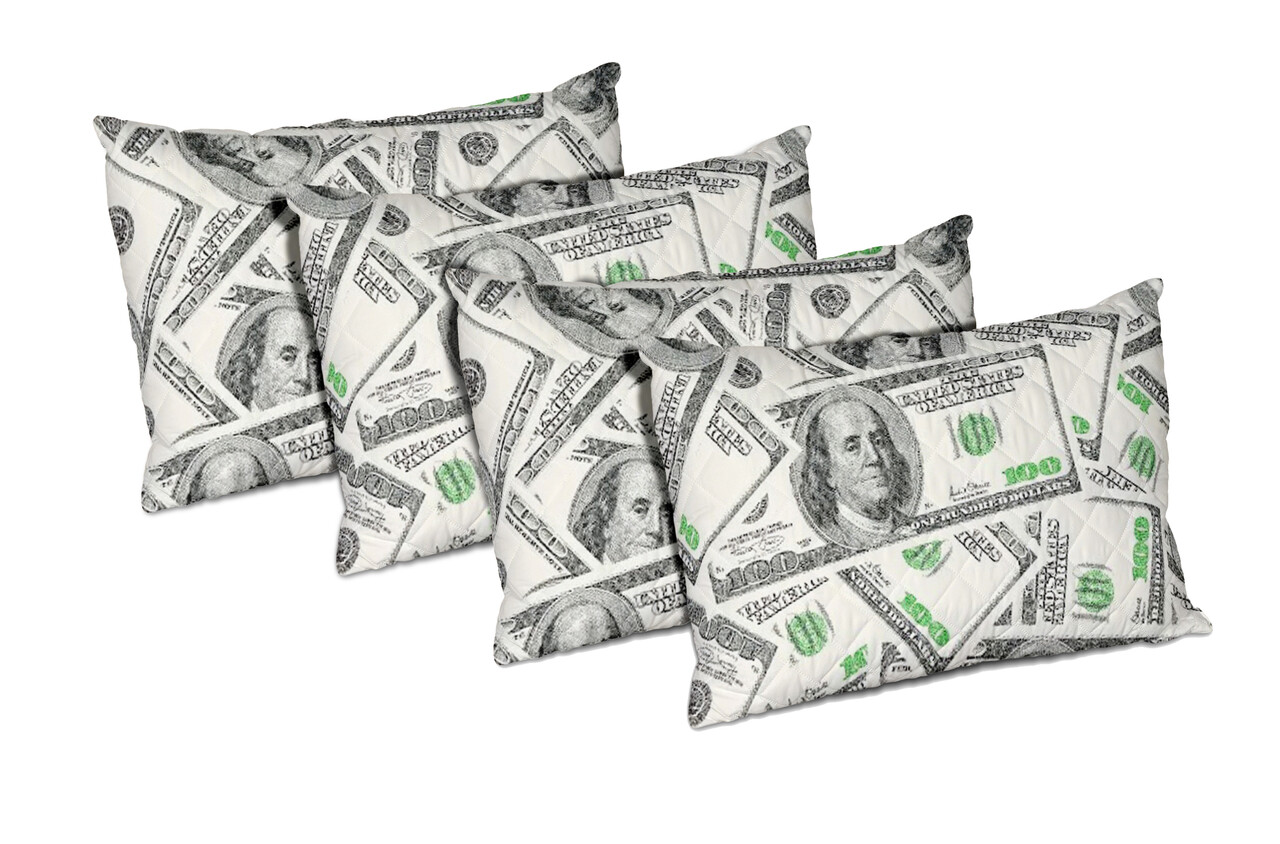 Set 4 perne Alcam, 50x70 cm, Dollar Dream, microfibra matlasata - imagine 7